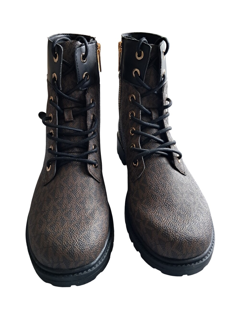 Michael Kors Alistair Bootie Combat Boots Women's Size 9M Black Brown New - Picture 5 of 11